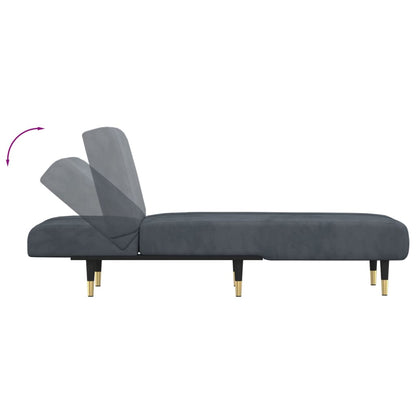 Chaise Longue in Velluto Grigio Scuro