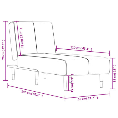 Chaise Longue in Velluto Grigio Scuro