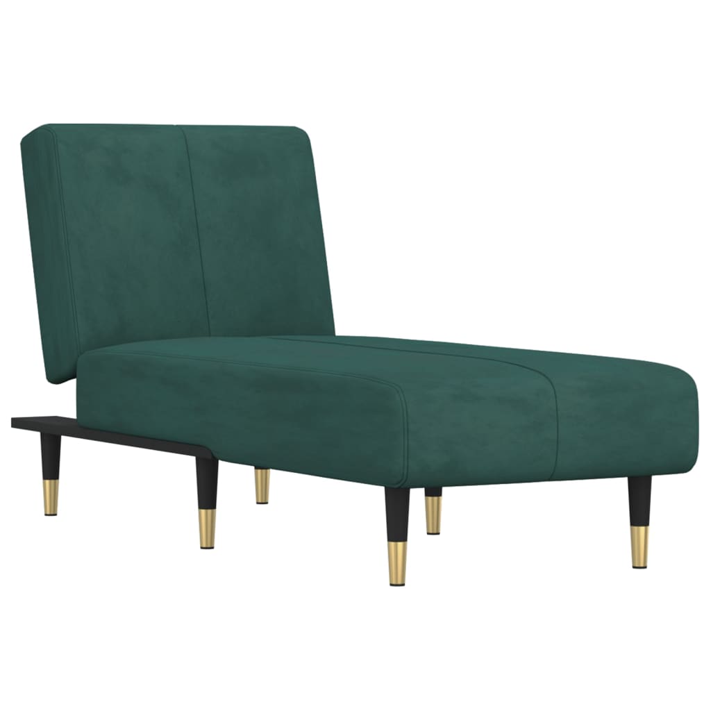 Chaise Longue in Velluto Verde Scuro