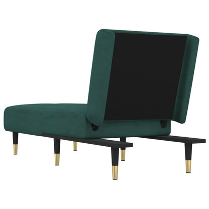 Chaise Longue in Velluto Verde Scuro