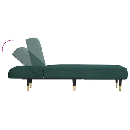 Chaise Longue in Velluto Verde Scuro