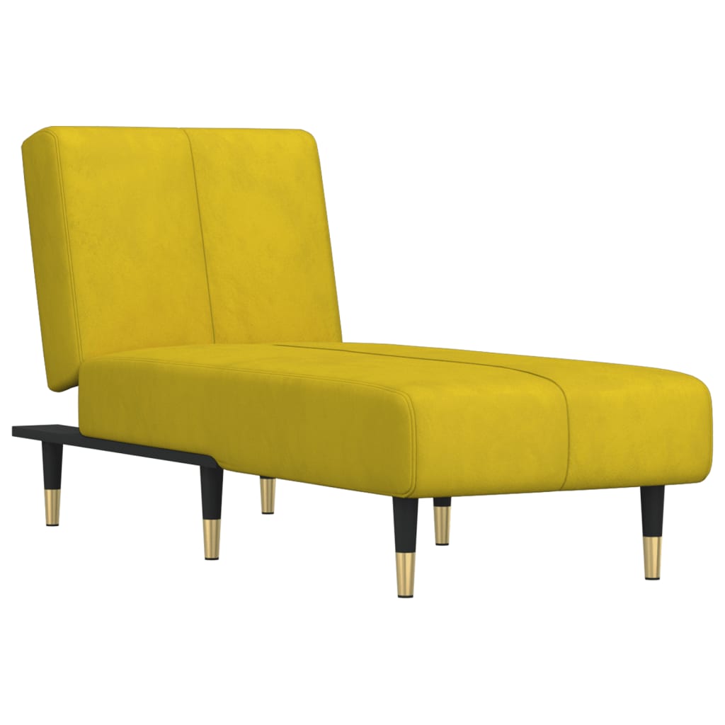 Chaise Longue in Velluto Giallo - homemem39