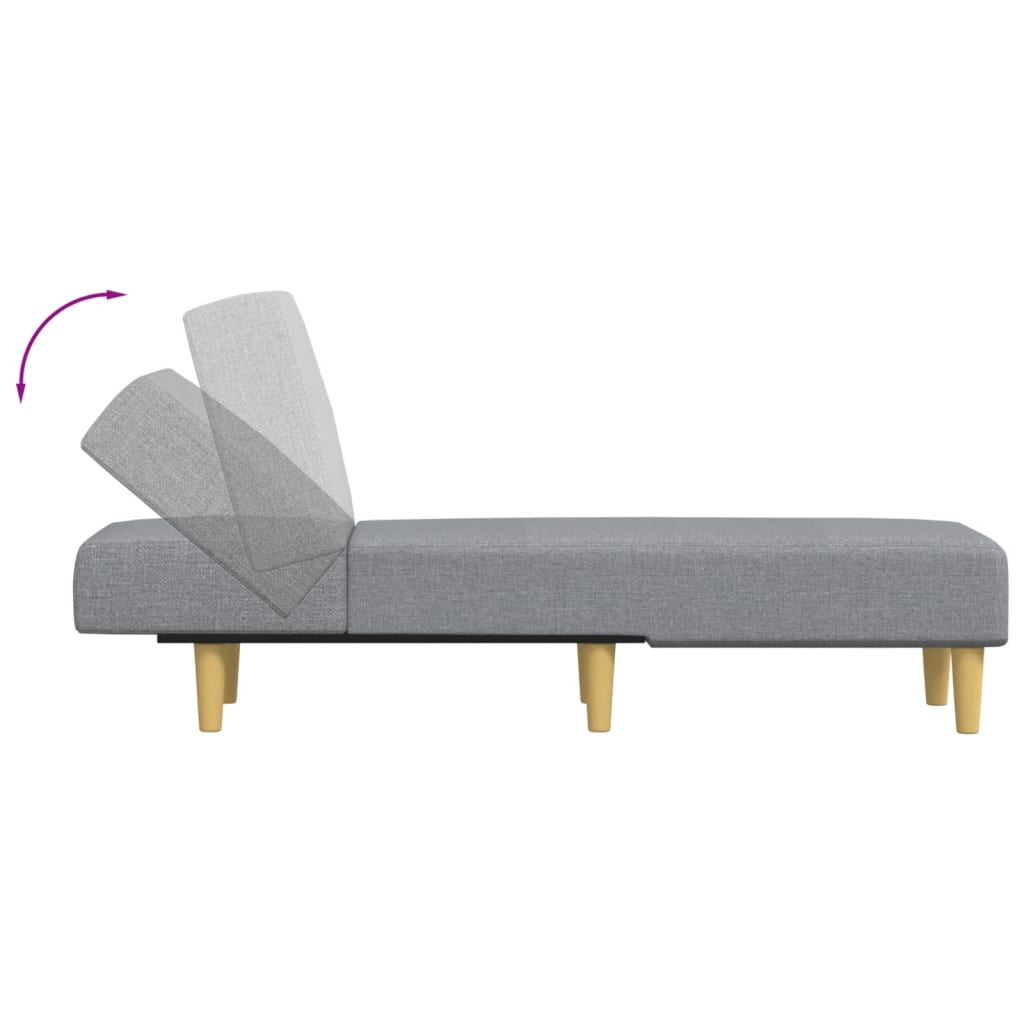 Chaise Longue in Tessuto Grigio Chiaro - homemem39