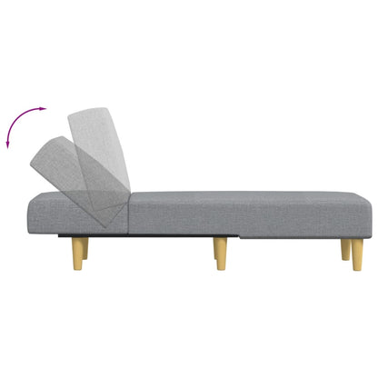 Chaise Longue in Tessuto Grigio Chiaro - homemem39