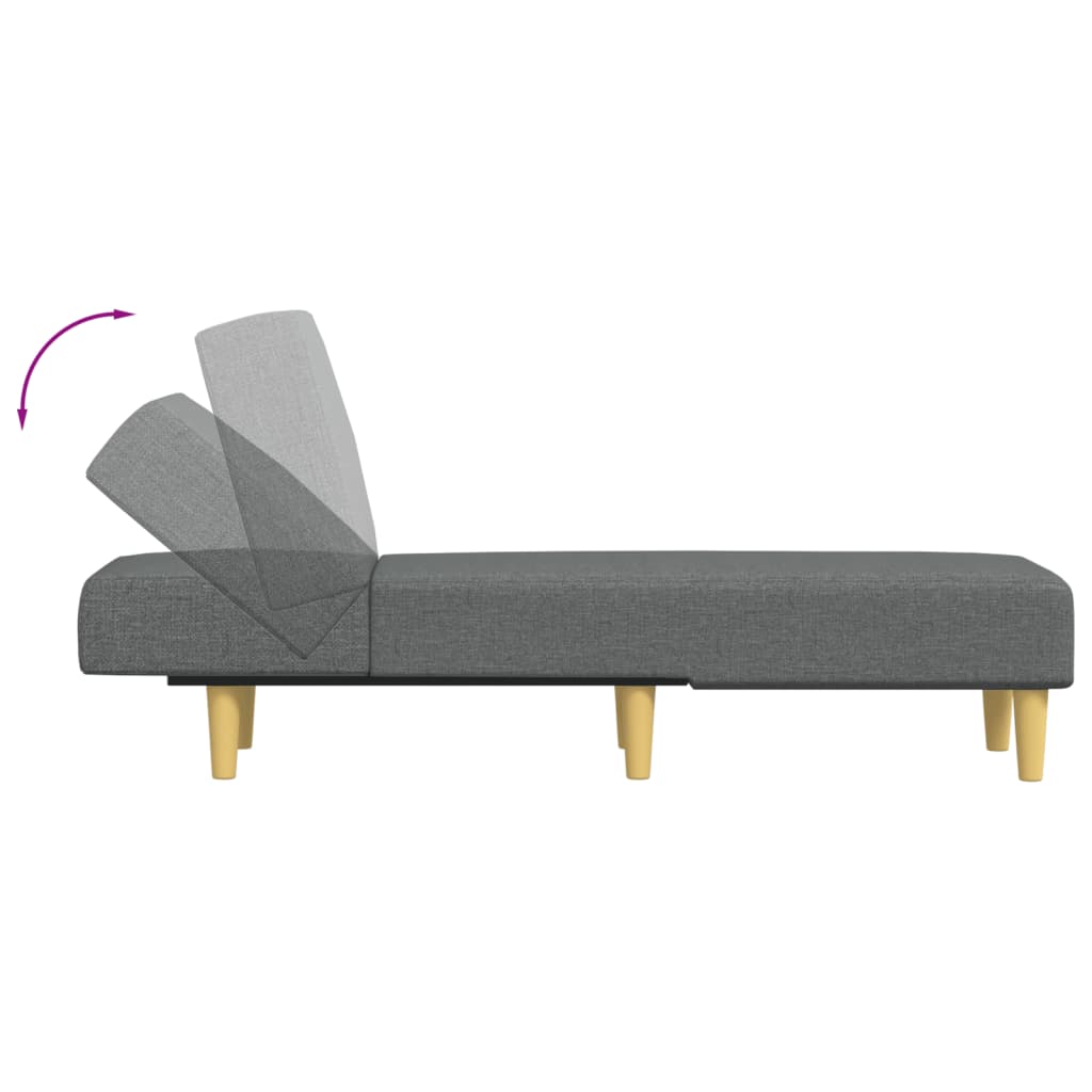 Chaise Longue in Tessuto Grigio Scuro