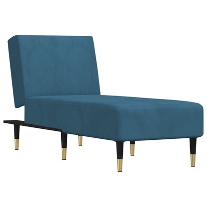 Chaise Longue in Velluto Blu