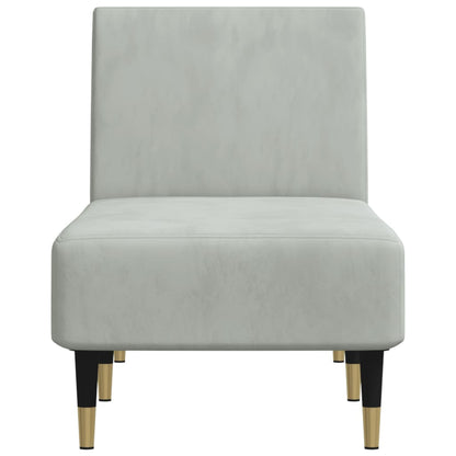 Chaise Longue in Velluto Grigio Chiaro