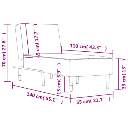 Chaise Longue in Velluto Grigio Chiaro - homemem39