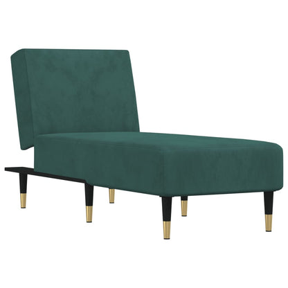 Chaise Longue in Velluto Verde Scuro