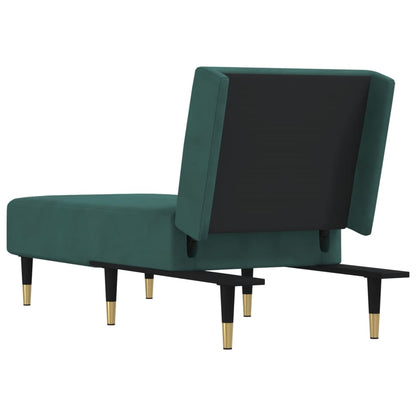 Chaise Longue in Velluto Verde Scuro