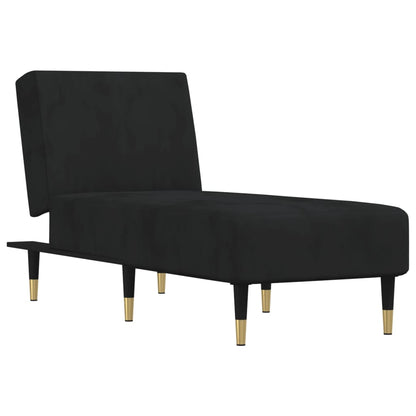 Chaise Longue in Velluto Nero - homemem39