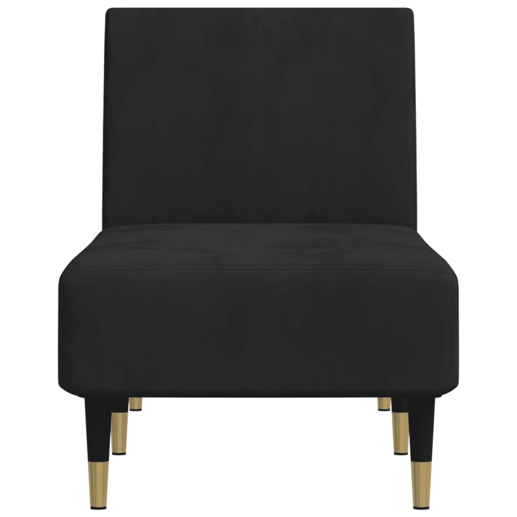 Chaise Longue in Velluto Nero - homemem39