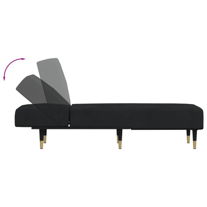 Chaise Longue in Velluto Nero - homemem39