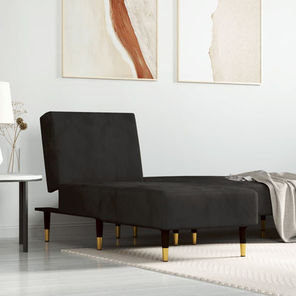 Chaise Longue in Velluto Nero - homemem39