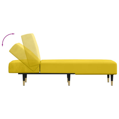 Chaise Longue in Velluto Giallo - homemem39