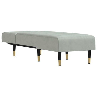 Chaise Longue in Velluto Grigio Chiaro - homemem39