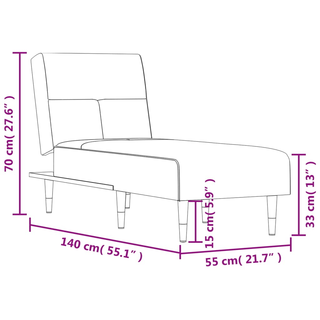 Chaise Longue in Velluto Grigio Chiaro