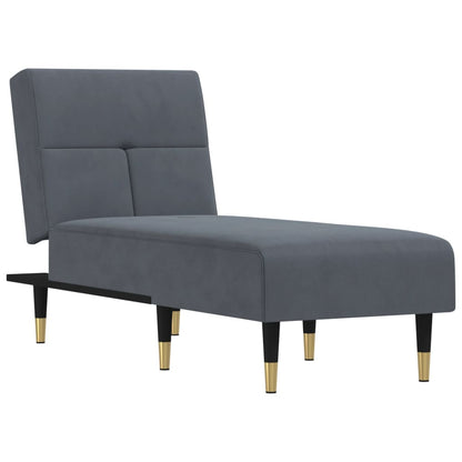 Chaise Longue in Velluto Grigio Scuro - homemem39