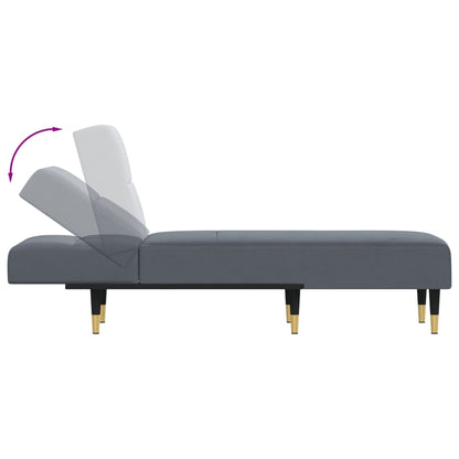 Chaise Longue in Velluto Grigio Scuro - homemem39