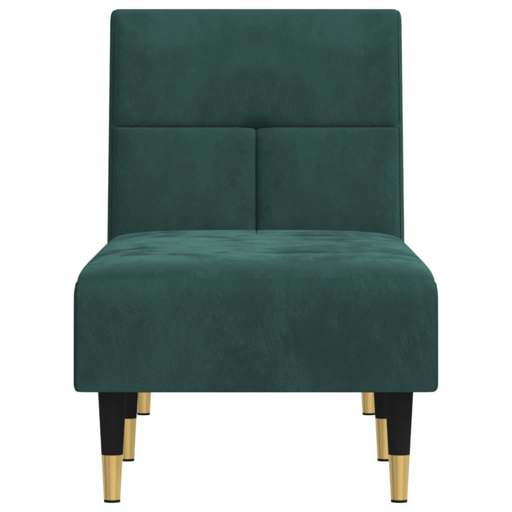 Chaise Longue in Velluto Verde Scuro