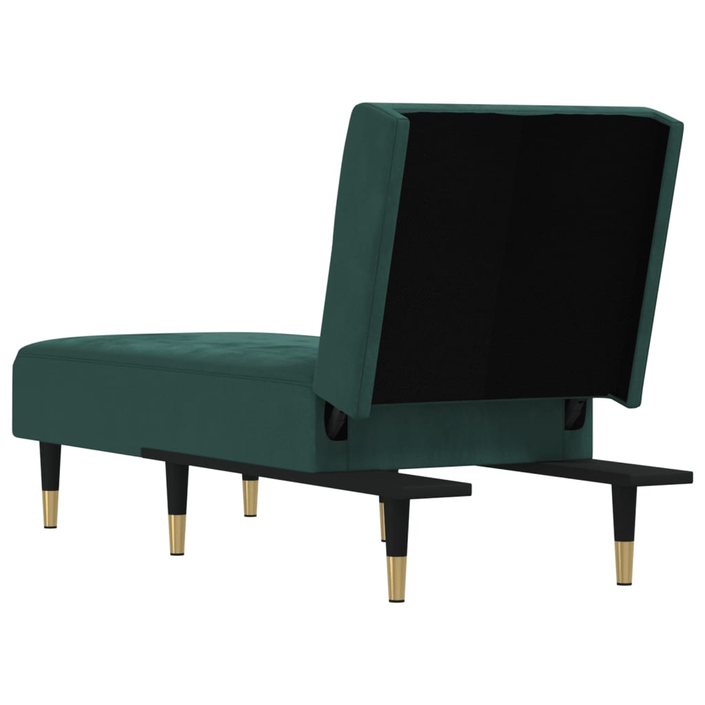 Chaise Longue in Velluto Verde Scuro - homemem39