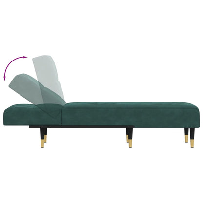 Chaise Longue in Velluto Verde Scuro - homemem39