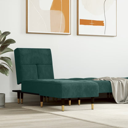 Chaise Longue in Velluto Verde Scuro - homemem39