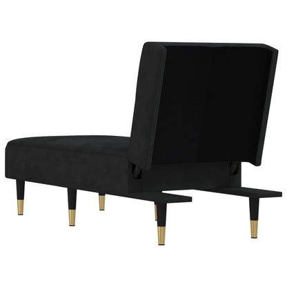 Chaise Longue in Velluto Nero - homemem39