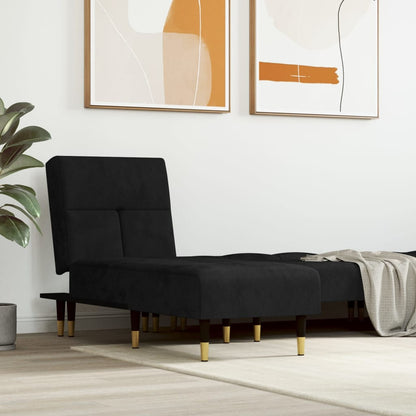 Chaise Longue in Velluto Nero - homemem39