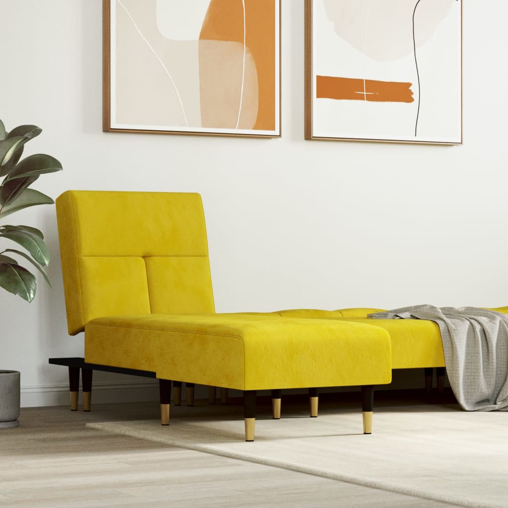 Chaise Longue in Velluto Giallo - homemem39