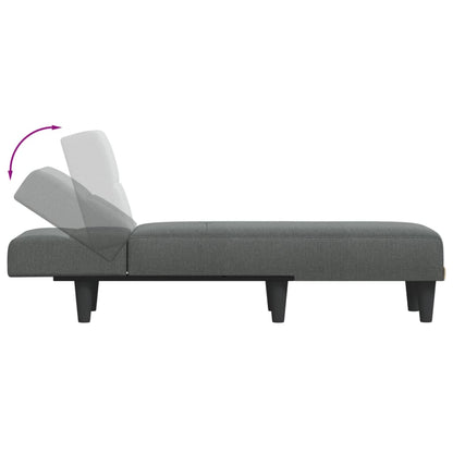 Chaise Longue in Tessuto Grigio Scuro - homemem39