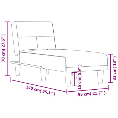 Chaise Longue in Tessuto Grigio Scuro