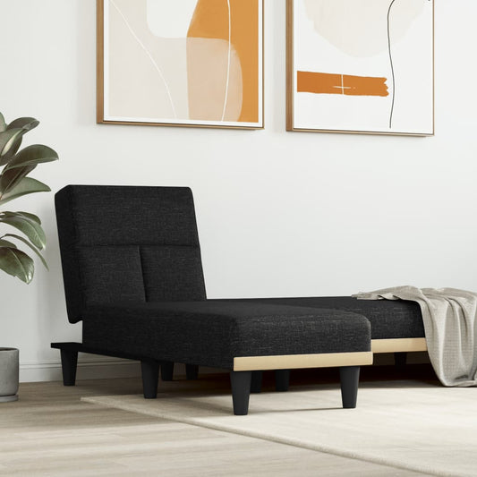 Chaise Longue in Tessuto Nero