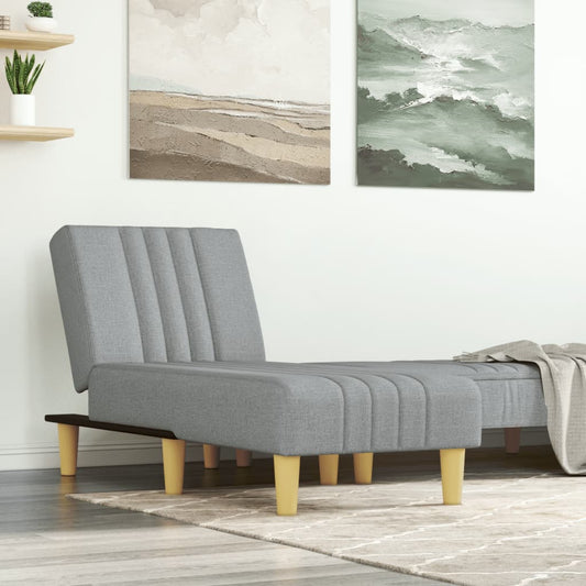 Chaise Longue in Tessuto Grigio Chiaro