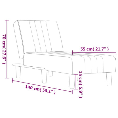 Chaise Longue in Tessuto Grigio Scuro