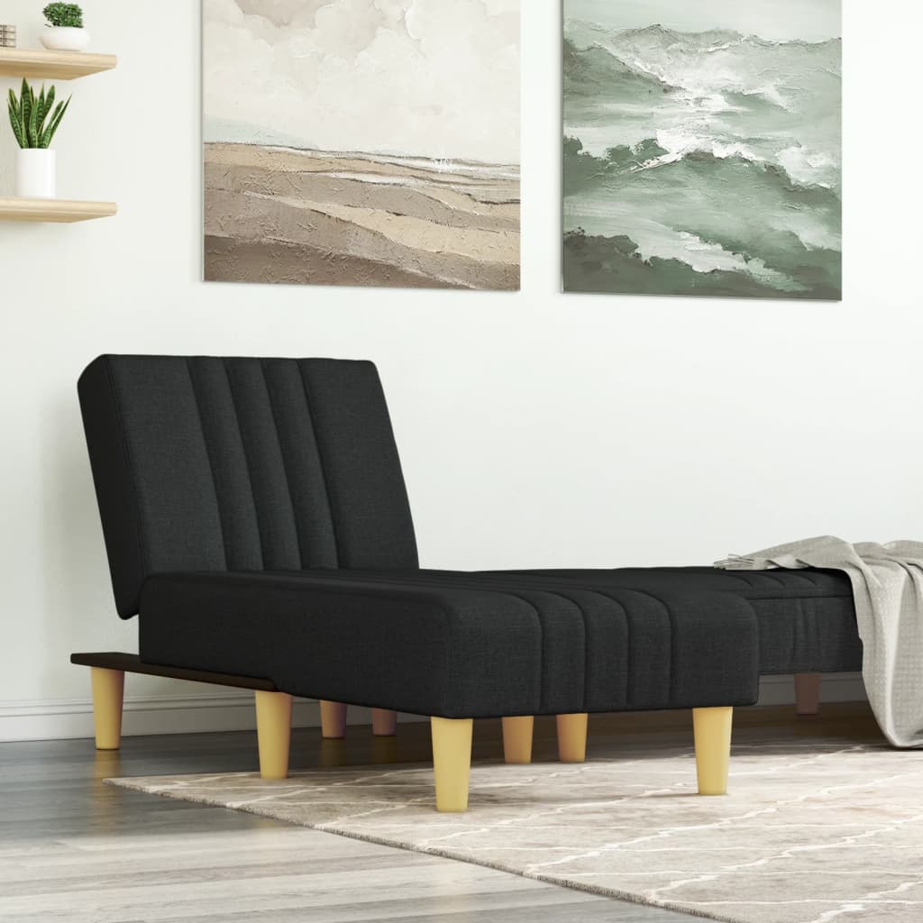 Chaise Longue in Tessuto Nero - homemem39