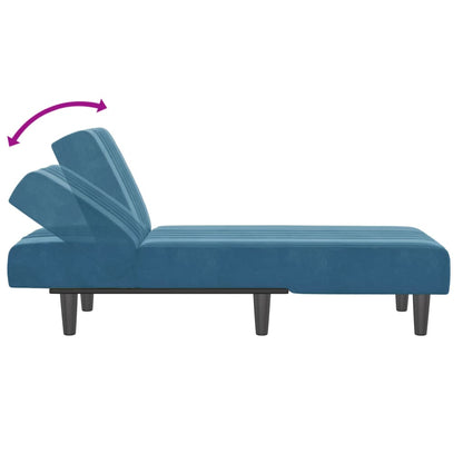 Chaise Longue in Velluto Blu