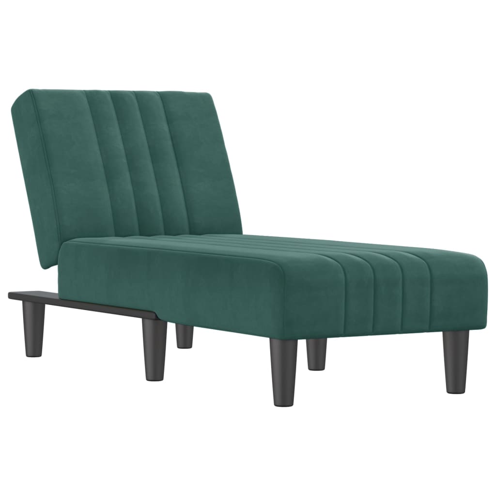 Chaise Longue in Velluto Verde Scuro