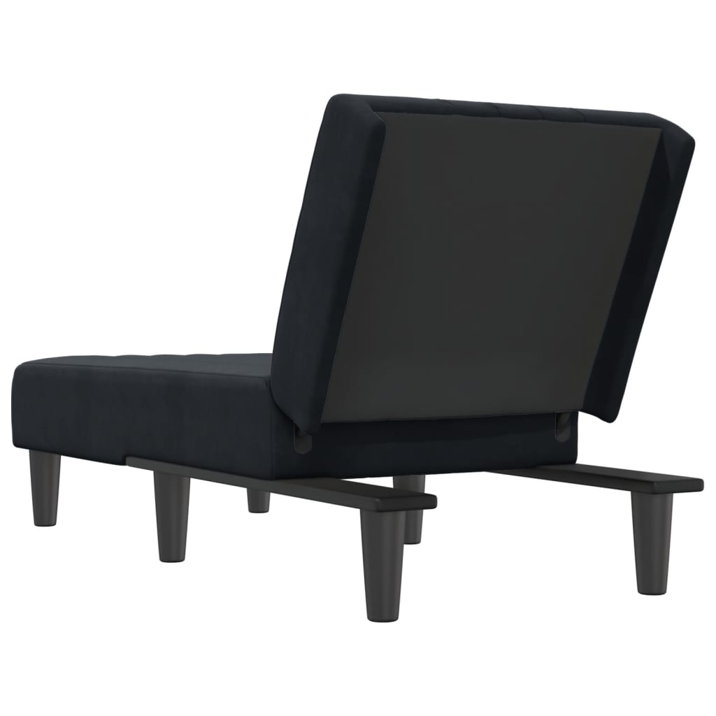 Chaise Longue in Velluto Nero