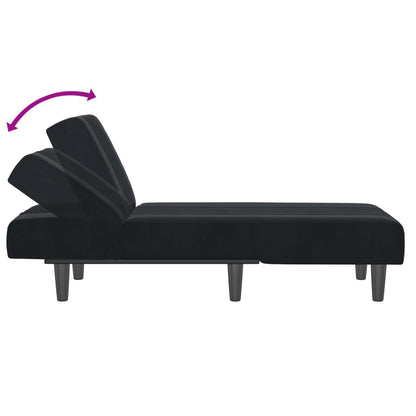 Chaise Longue in Velluto Nero