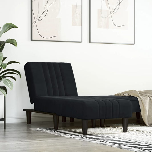 Chaise Longue in Velluto Nero