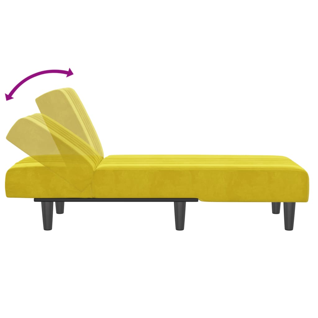 Chaise Longue in Velluto Giallo