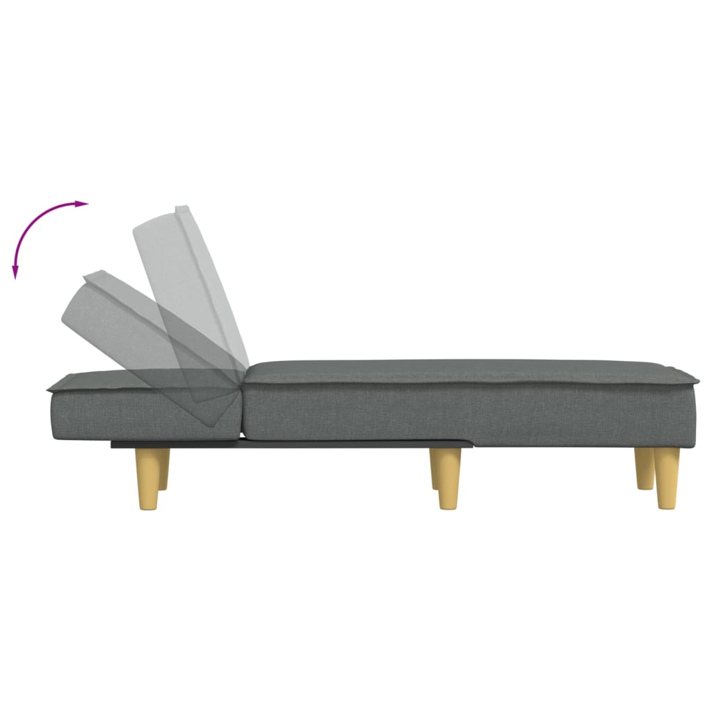 Chaise Longue in Tessuto Grigio Scuro - homemem39