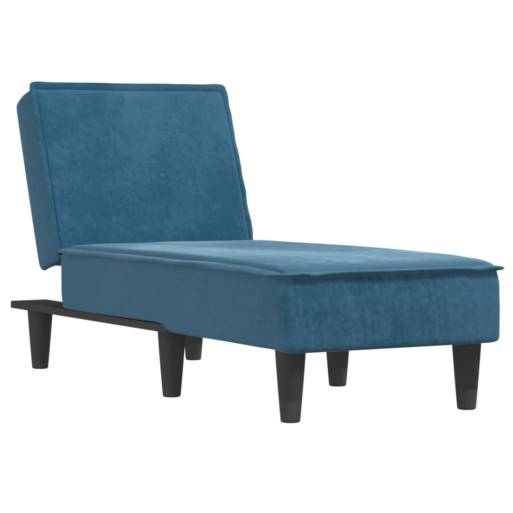 Chaise Longue in Velluto Blu