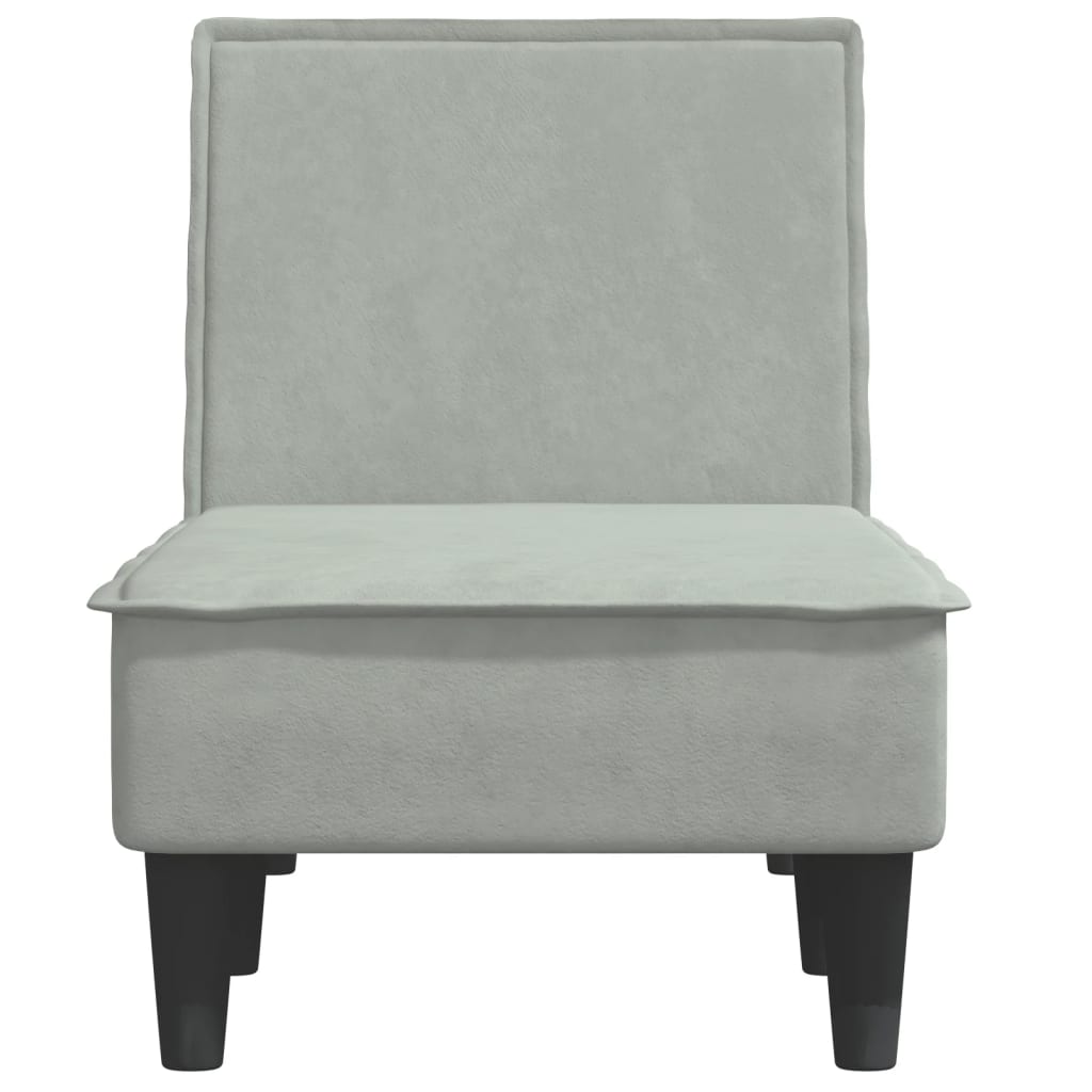 Chaise Longue in Velluto Grigio Chiaro