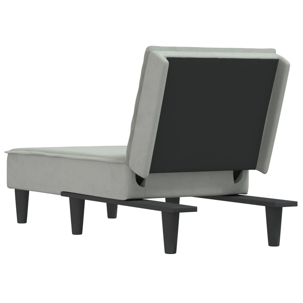 Chaise Longue in Velluto Grigio Chiaro - homemem39