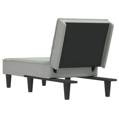 Chaise Longue in Velluto Grigio Chiaro - homemem39
