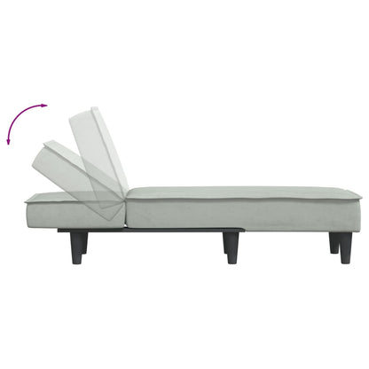 Chaise Longue in Velluto Grigio Chiaro - homemem39