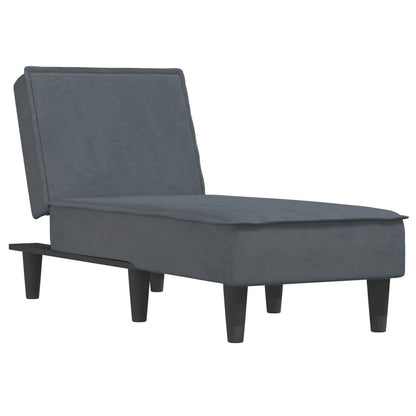 Chaise Longue in Velluto Grigio Scuro