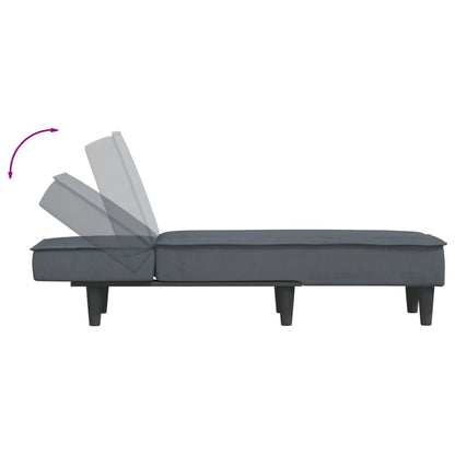 Chaise Longue in Velluto Grigio Scuro